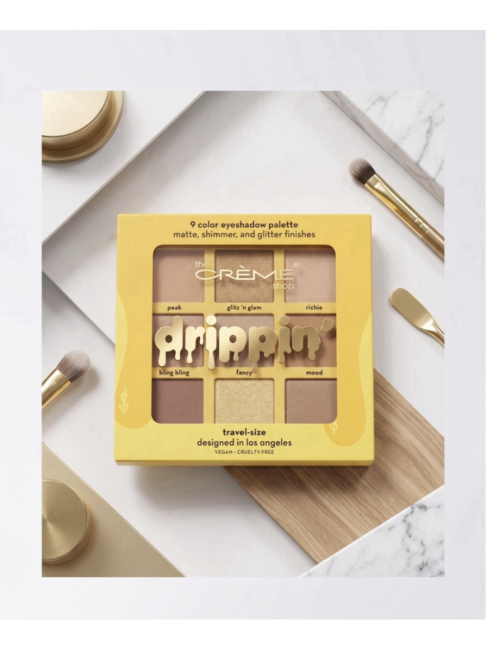 The Creme Shop Drippin Eyeshadow Palette 9 Color Travel Size New Vegan